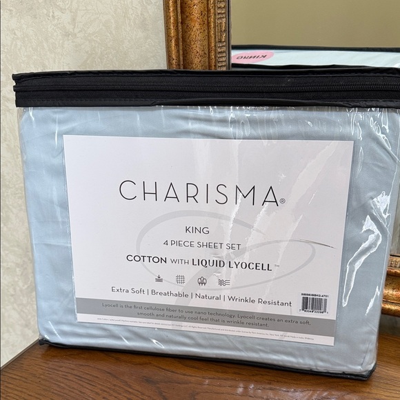 Charisma King 4 piece Sheet Set - Soft Blue - Picture 3 of 12